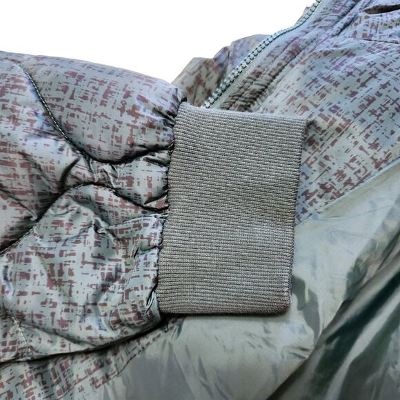 FLX Dark Green Puffer Jacket Cinchable Waist High Neck Zip and Snap Size… - Picture 6 of 16